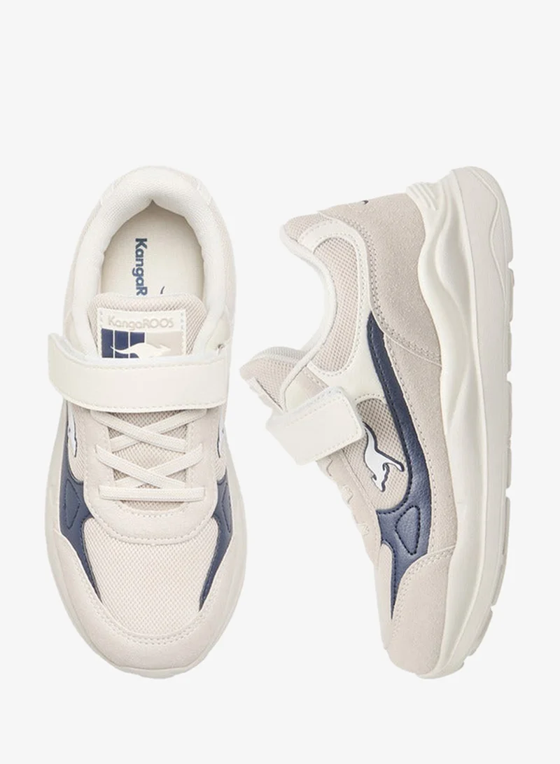 kangaROOS BEIGE Girls' Logo Detail Sports Shoes with Hook and Loop Closure for Women | Best Price UAE