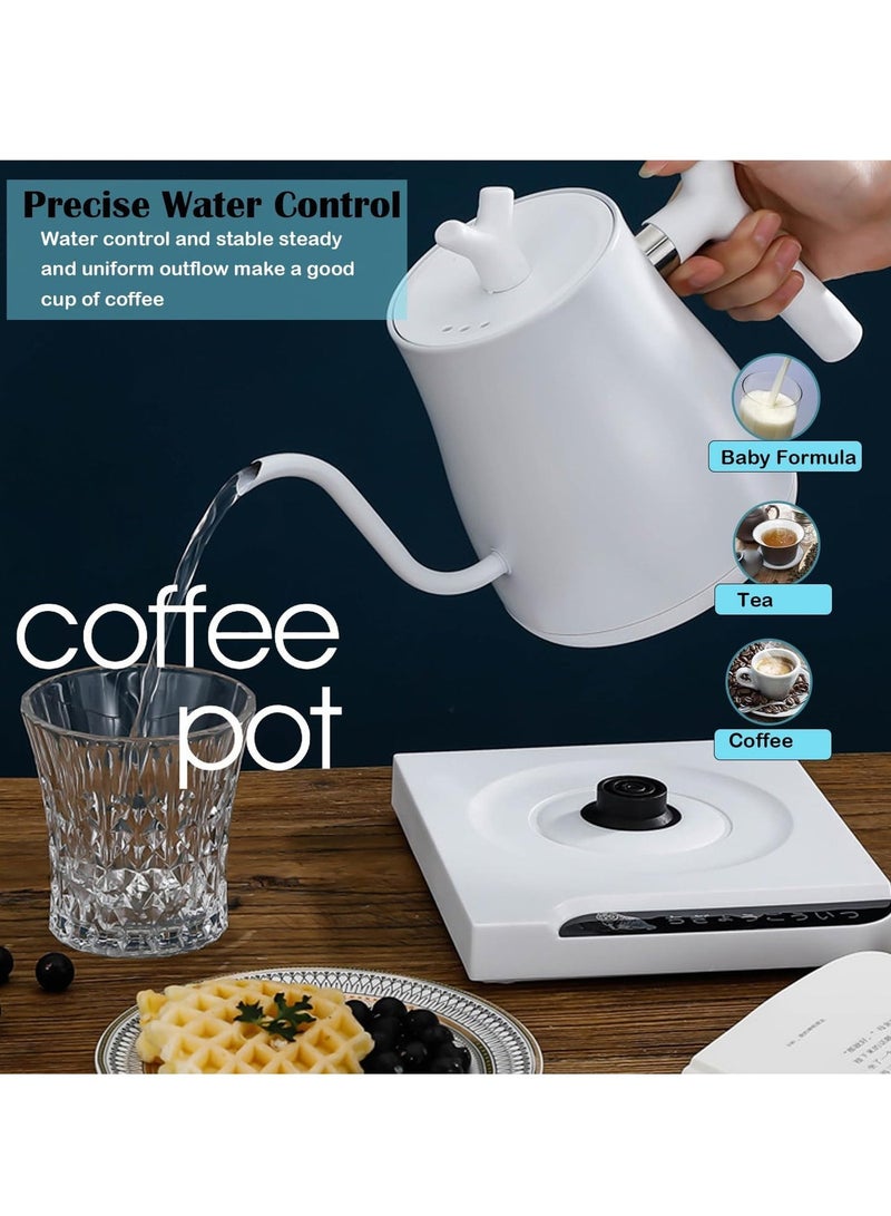 MIXDE Gooseneck Electric Kettle, 304 Stainless Electric Kettles for Boiling Water, Pour Over Coffee & Tea, Automatic Temperature Control and Constant Temperature, 1000W Quick Heating, 1L - Image 3