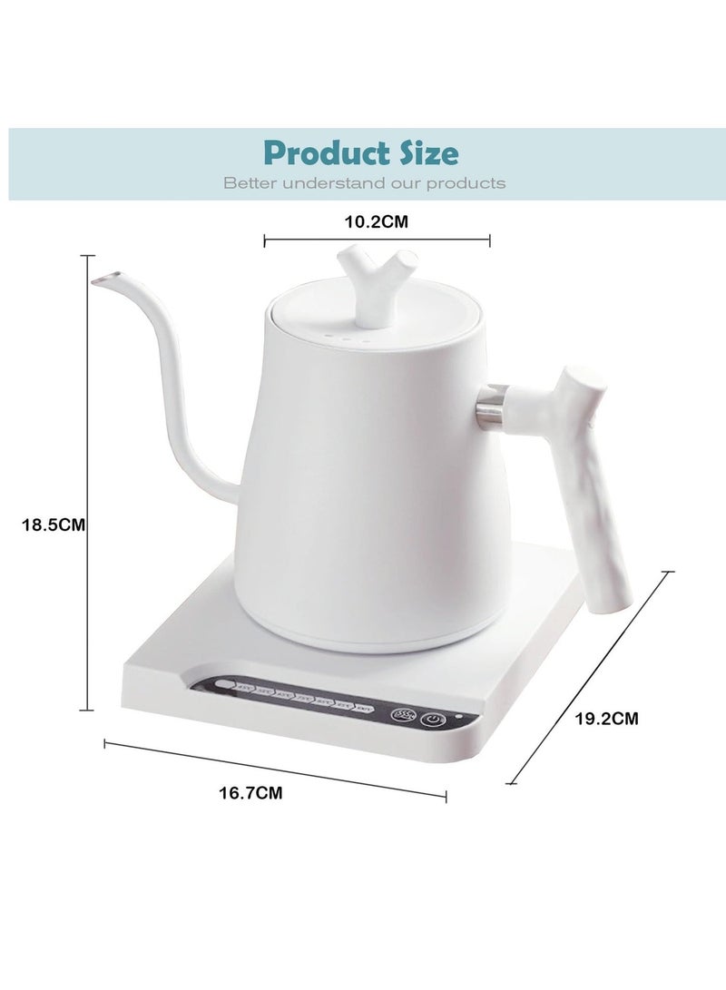 MIXDE Gooseneck Electric Kettle, 304 Stainless Electric Kettles for Boiling Water, Pour Over Coffee & Tea, Automatic Temperature Control and Constant Temperature, 1000W Quick Heating, 1L - Image 5