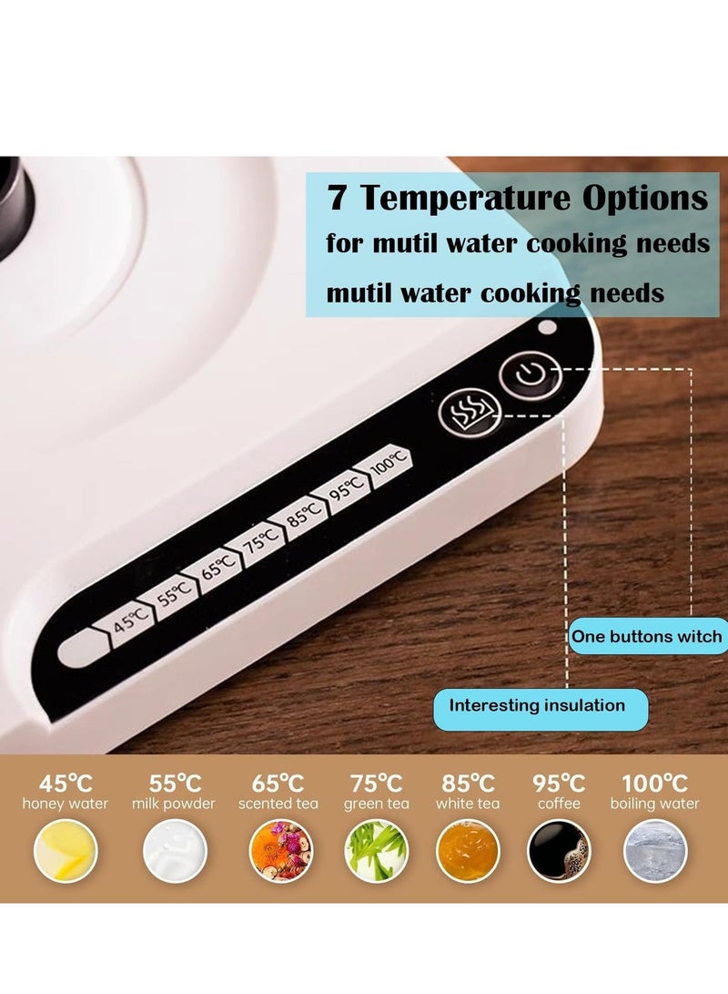 MIXDE Gooseneck Electric Kettle, 304 Stainless Electric Kettles for Boiling Water, Pour Over Coffee & Tea, Automatic Temperature Control and Constant Temperature, 1000W Quick Heating, 1L - Image 4