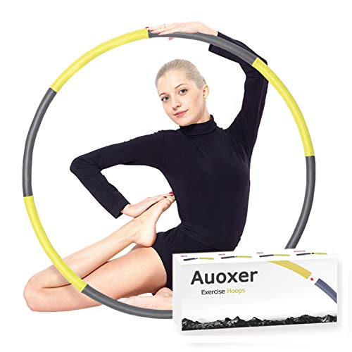 Auoxer Fitness Exercise Weighted Hoops, Lose Weight Fast by Fun Way to Workout, Fat Burning Healthy Model Sports Life, Detachable and Size Adjustable Design - Image 1
