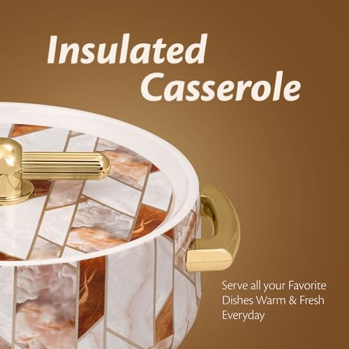 SELVEL Giving shape to life! Elegance 1700ml Casserole|Advanced PU Insulation|Elegant Design Insulation|Keeps Food hot & Fresh for Long Hours|Chapati, Roti, Biryani and More (Ceramica White 1700) - Image 5