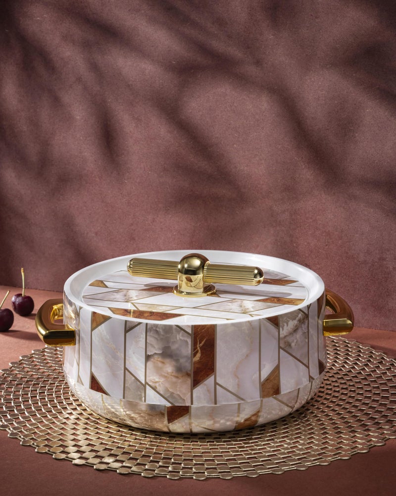 SELVEL Giving shape to life! Elegance 1700ml Casserole|Advanced PU Insulation|Elegant Design Insulation|Keeps Food hot & Fresh for Long Hours|Chapati, Roti, Biryani and More (Ceramica White 1700) - Image 2