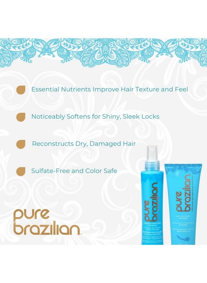 Pure Brazilian PURE BRAZILIAN Nourishing Hair Treatment Bundle - Deep Conditioning Mask (8oz) & Leave In Conditioner for Restoring Hair Health and Shine (6.78 Oz)  - Image 2
