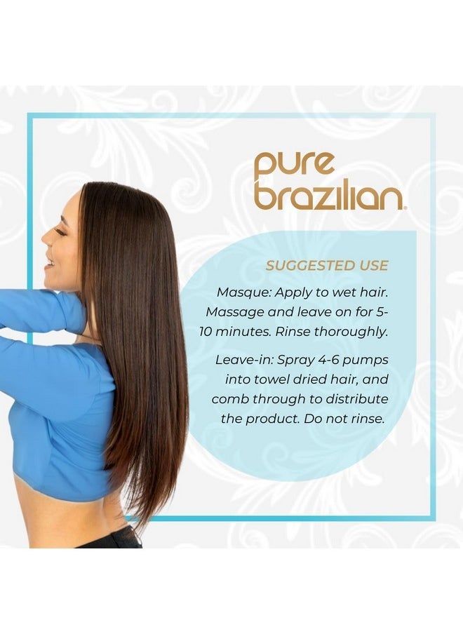 Pure Brazilian PURE BRAZILIAN Nourishing Hair Treatment Bundle - Deep Conditioning Mask (8oz) & Leave In Conditioner for Restoring Hair Health and Shine (6.78 Oz)  - Image 4