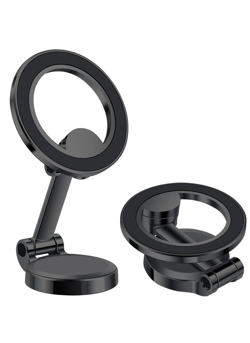 General Folding magnetic car-specific anti-shake navigation suction cup magnetic car phone holder, 360° rotating car phone holder with metal ring  - Image 1