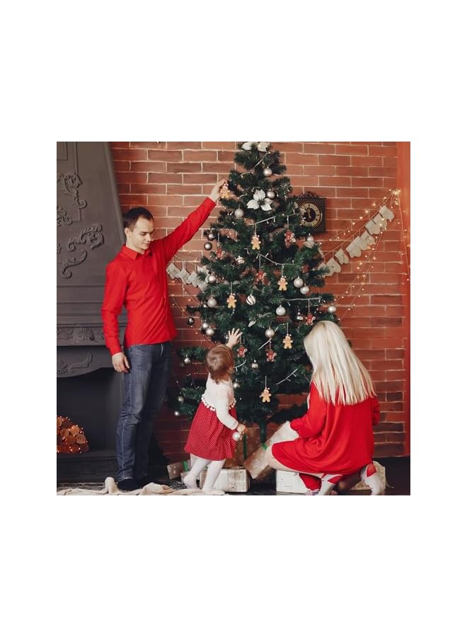 The Bros زينة رجل الزنجبيل لعيد الميلاد 12 قطعة زينة خشبية لشجرة عيد الميلاد زينة معلقة مع صندوق هدايا - Image 4