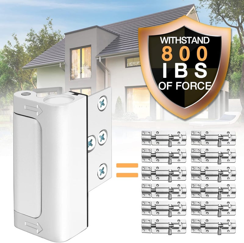 WINONLY Door Lock for Front Door Kids Safety - Home Security Door Reinforcement Locks Child Proof for Doors Latches for Top of Inside Childproof Flip for Night Bedrooms Apartment Add Extra Lock - Image 2
