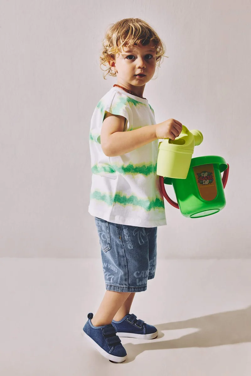 ديفاكتو Baby Boy Crew Neck Patterned Tank Top