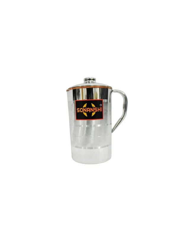 Sonanshi Sonanshi Copper Steel Water Jug Pitcher with Stainless Steel Outer and Inside Pure Copper Luxury Steel Copper Water JugPitcher 15 Litre for Office use and Home  - Image 1