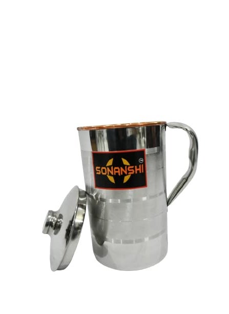 Sonanshi Sonanshi Copper Steel Water Jug Pitcher with Stainless Steel Outer and Inside Pure Copper Luxury Steel Copper Water JugPitcher 15 Litre for Office use and Home  - Image 4
