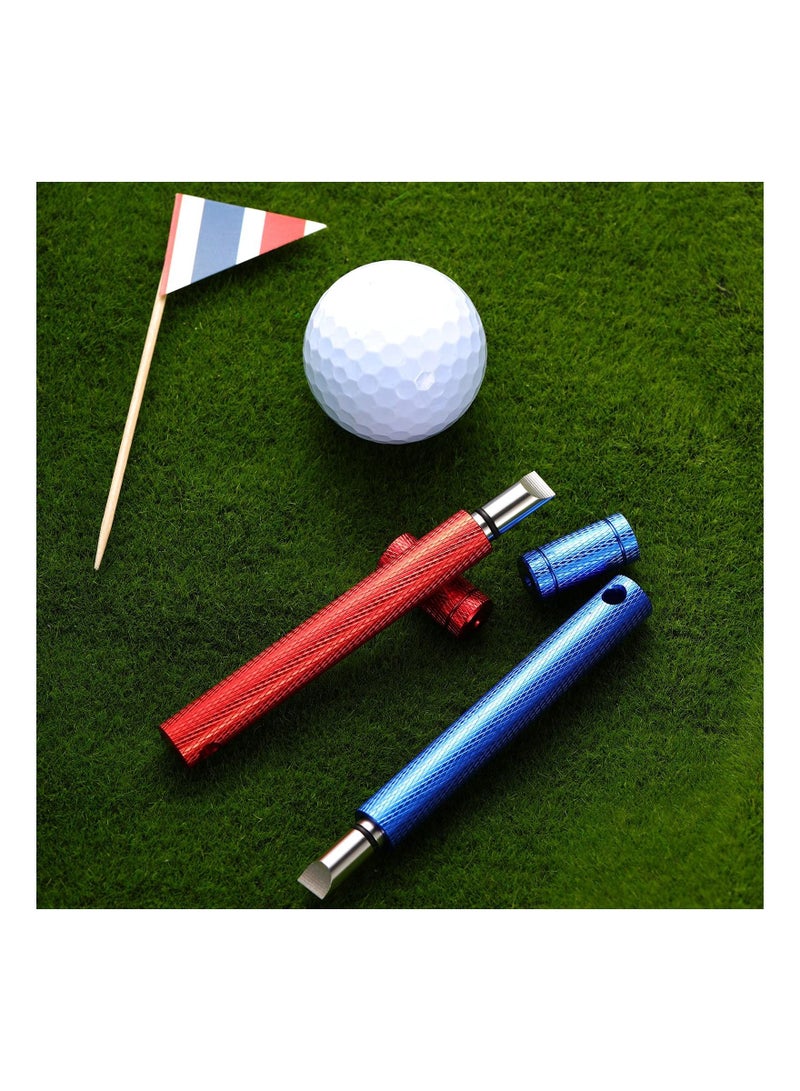KASTWAVE 2 Pcs Golf Club Groove Sharpener, Re-Grooving Tool, and Cleaner for Wedges & Irons for Golf U and V-Grooves Irons Wedges, Red, Blue - Image 2