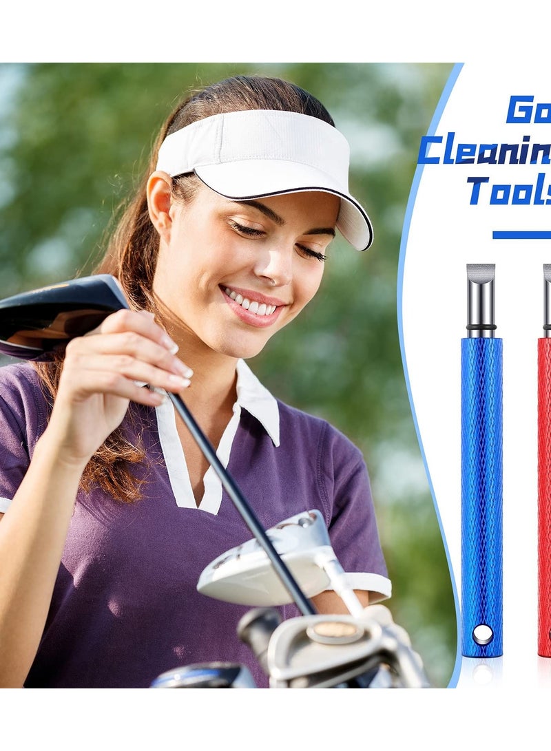 KASTWAVE 2 Pcs Golf Club Groove Sharpener, Re-Grooving Tool, and Cleaner for Wedges & Irons for Golf U and V-Grooves Irons Wedges, Red, Blue - Image 5