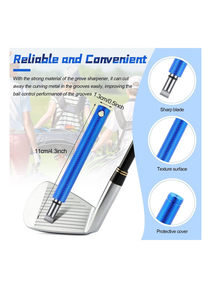 KASTWAVE 2 Pcs Golf Club Groove Sharpener, Re-Grooving Tool, and Cleaner for Wedges & Irons for Golf U and V-Grooves Irons Wedges, Red, Blue - Image 4