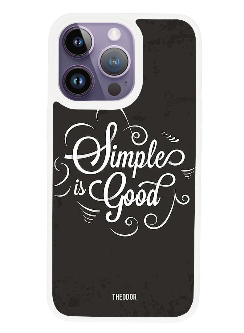 Theodor Protective Case Anti Scratch Shock Proof Cover For APPLE IPHONE 14 PRO Simple Is Good (White Bumper) - Image 1