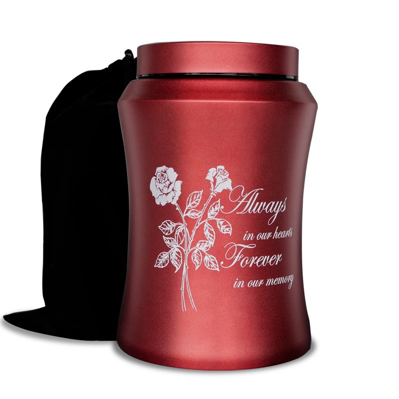 AODIYA Large Cremation Urns For Adult Human Ashes Up To 220 Lbs Decorative Urn With Flower Design For Female Male Ashes With Velvet Bag(Rose Of Love) - Image 1