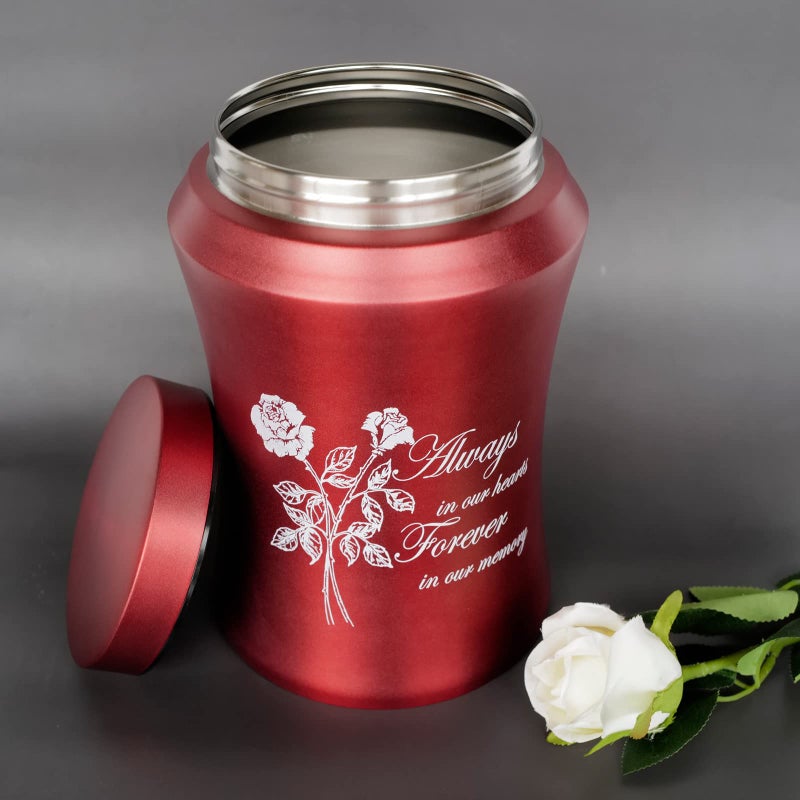 AODIYA Large Cremation Urns For Adult Human Ashes Up To 220 Lbs Decorative Urn With Flower Design For Female Male Ashes With Velvet Bag(Rose Of Love) - Image 3