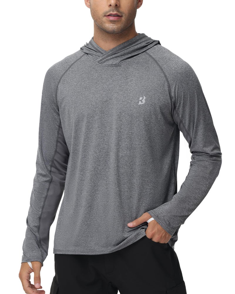 Roadbox UPF 50+ Fishing Shirts for Men Long Sleeve UV Sun Protection Hoodie Outdoor Hiking Shirts - Image 1
