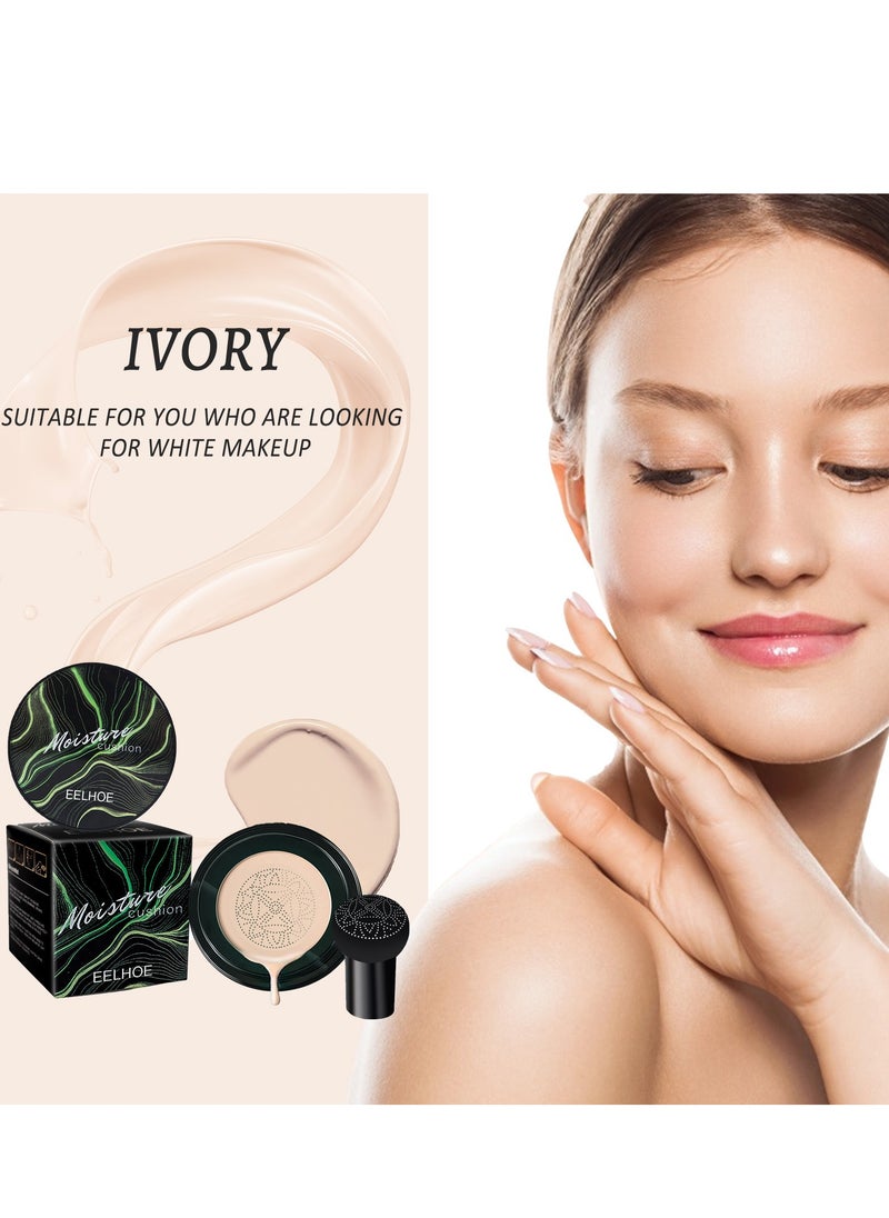 EELHOE Mushroom Head Air Cushion CC Cream  BB Cream for Mature Skin Face Makeup Foundation Moisturizing Concealer Brightening Long Lasting Even Skin Tone For All Skin Types (Ivory)  - Image 1