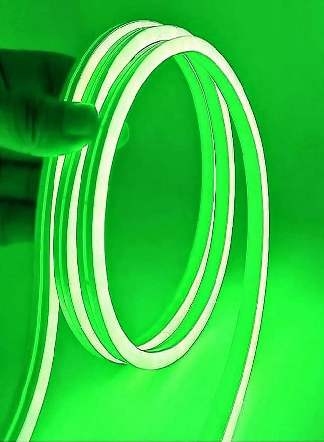 AURACELL® 1 Meter 12v DC Green LED Strip Rope Lights, Flat Silicone Neon Rope Light Flexible Cuttable String Neon LED Strips for Indoor Outdoor Decoration - 1 Meter Long(Green) - Image 1