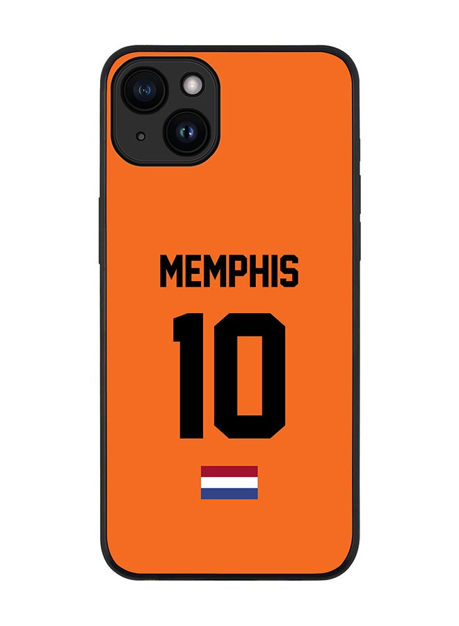Stylizedd Cover for iPhone 15 Plus Case Rugged Black Slim fit Flexible Protective Phone Cases - Football Team - NetherlandsPlayer Name - Memphis - Image 1