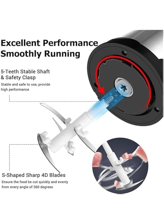 بيوينتي كهربائية الغذاء المروحية مع 3 لتر وعاء الفولاذ المقاوم للصدأ، 300 واط، 2 مستويات السرعة. طاحونة اللحوم الكهربائية خلاط طاحونة خلاط طاحونة اللحوم الفولاذ المقاوم للصدأ طاحونة كهربائية. - Image 3