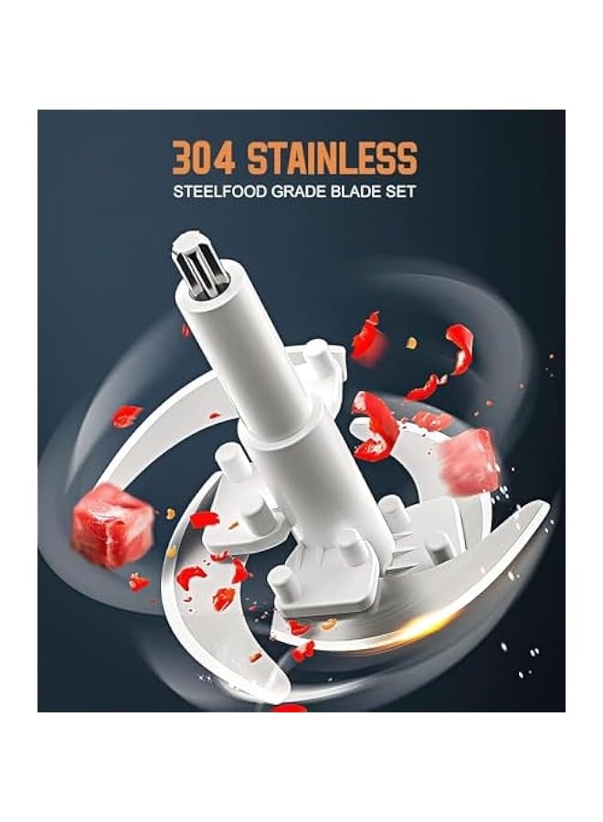 بيوينتي كهربائية الغذاء المروحية مع 3 لتر وعاء الفولاذ المقاوم للصدأ، 300 واط، 2 مستويات السرعة. طاحونة اللحوم الكهربائية خلاط طاحونة خلاط طاحونة اللحوم الفولاذ المقاوم للصدأ طاحونة كهربائية. - Image 5