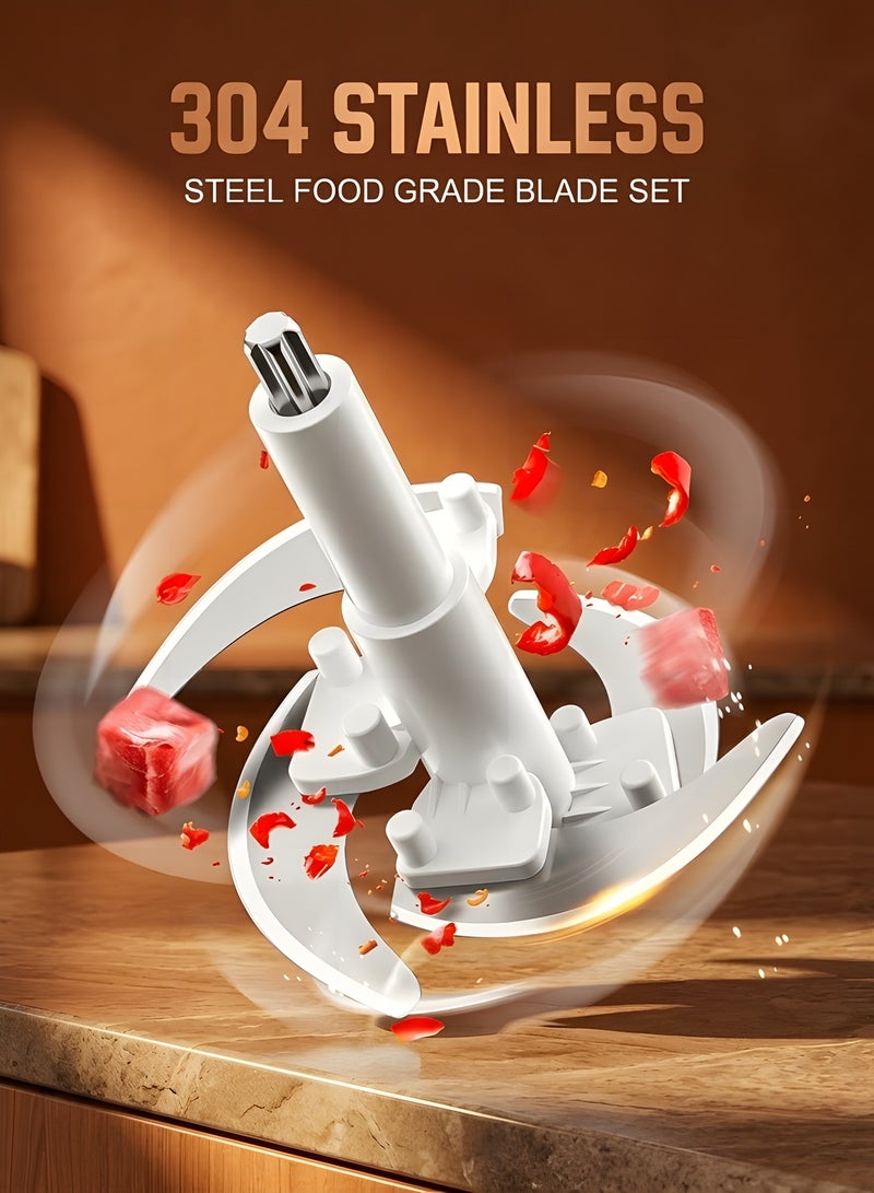 بيوينتي كهربائية الغذاء المروحية مع 3 لتر وعاء الفولاذ المقاوم للصدأ، 300 واط، 2 مستويات السرعة. طاحونة اللحوم الكهربائية خلاط طاحونة خلاط طاحونة اللحوم الفولاذ المقاوم للصدأ طاحونة كهربائية. - Image 4