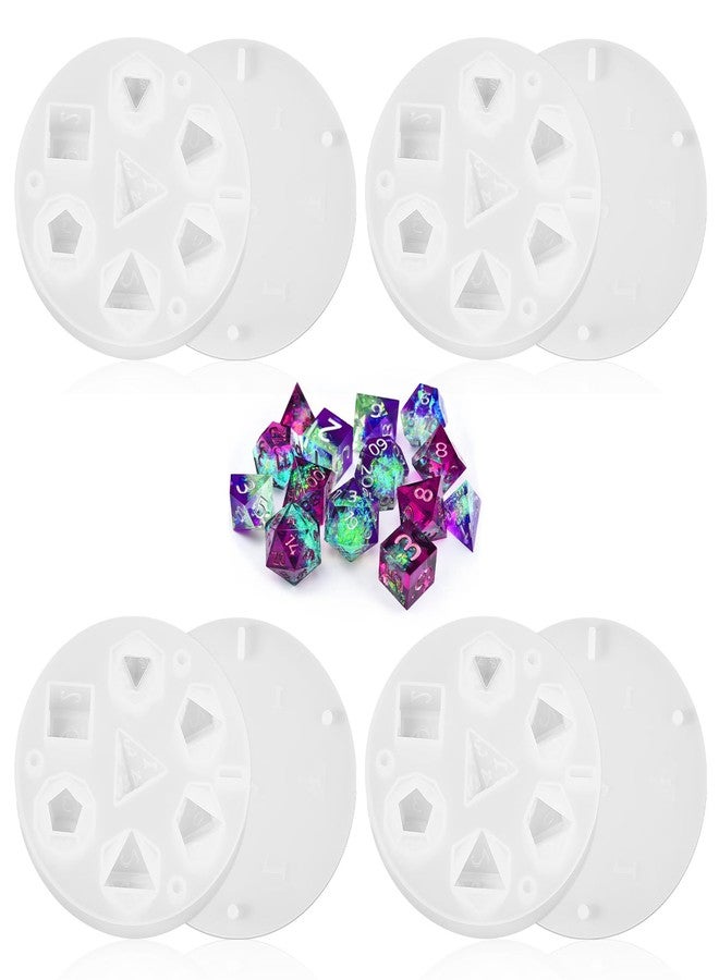 simarro 4Pcs Dice Shaped Ice Cube Mold, Silicone Dice Resin Molds with 7 Standard Stereoscopic Dice Cavities Food Grade Silicone Molds for DIY Dices Making, Table Board Game Dice Lovers Gift - Image 1