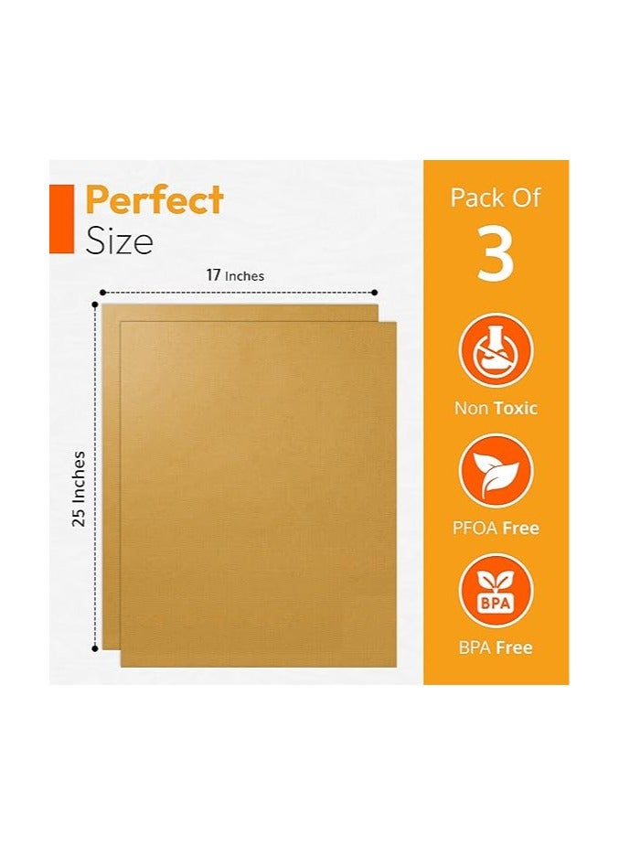 general Oven Liners for Bottom of Electric Gas Oven Reusable - 4 Pack Large Heavy Duty Nonstick teflon Oven Mat 17"x 25"- Oven Floor Protector Liner easy to clean-reduce spills stuck foods and clean up - Image 3