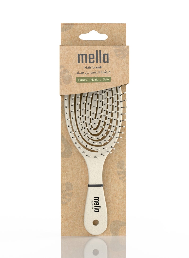 ميلا فرشاة الشعر ذات الشكل البيضاوي فك تشابك الشعر للشعر الجاف والرطب والمجعد - بيج فاتح - Image 5