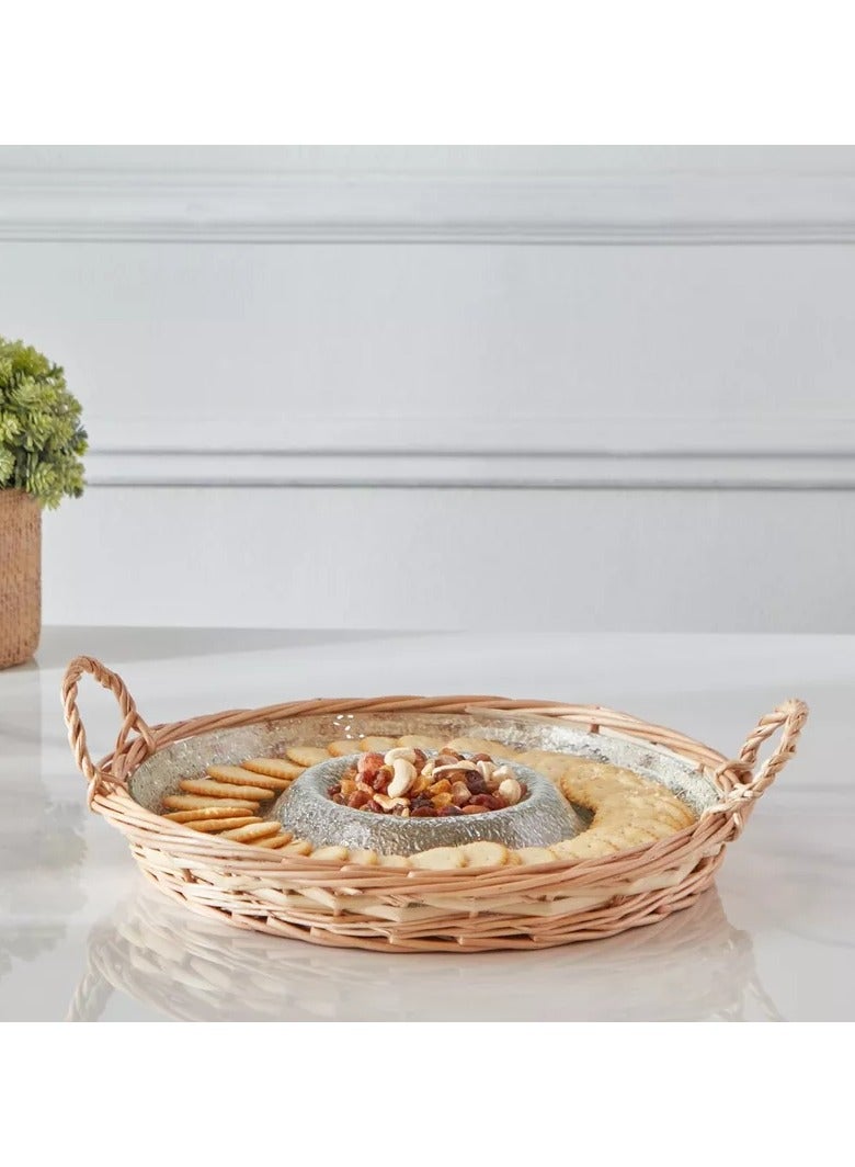 Home Box Minimalist 2-Piece Glass Serving Tray Set  - Image 1