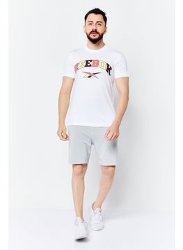 Reebok Men Sportswear Fit Short Sleeve Outdoor T-shirts, White  - Image 4
