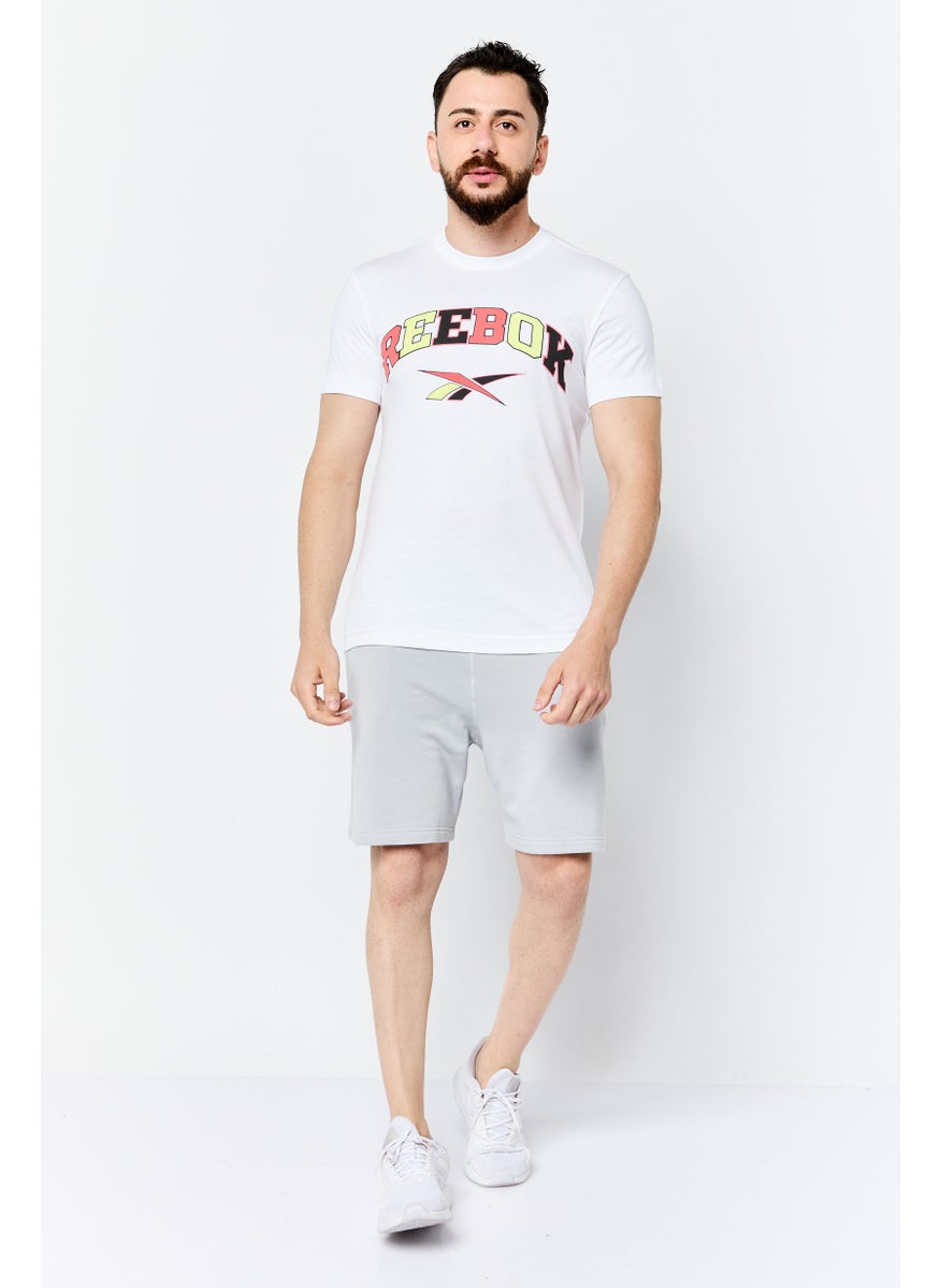 Reebok Men Sportswear Fit Short Sleeve Outdoor T-shirts, White  - Image 4