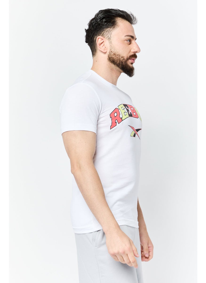 Reebok Men Sportswear Fit Short Sleeve Outdoor T-shirts, White  - Image 3