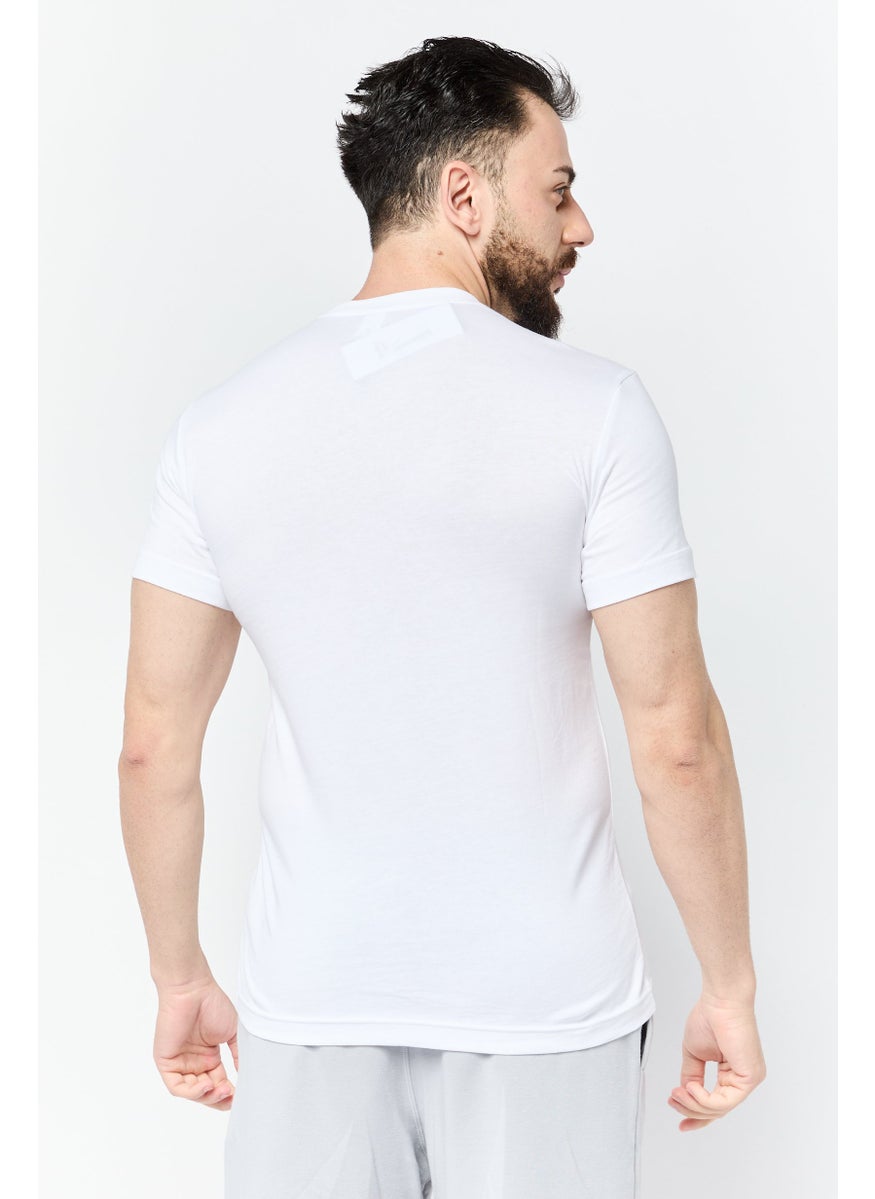 Reebok Men Sportswear Fit Short Sleeve Outdoor T-shirts, White  - Image 2