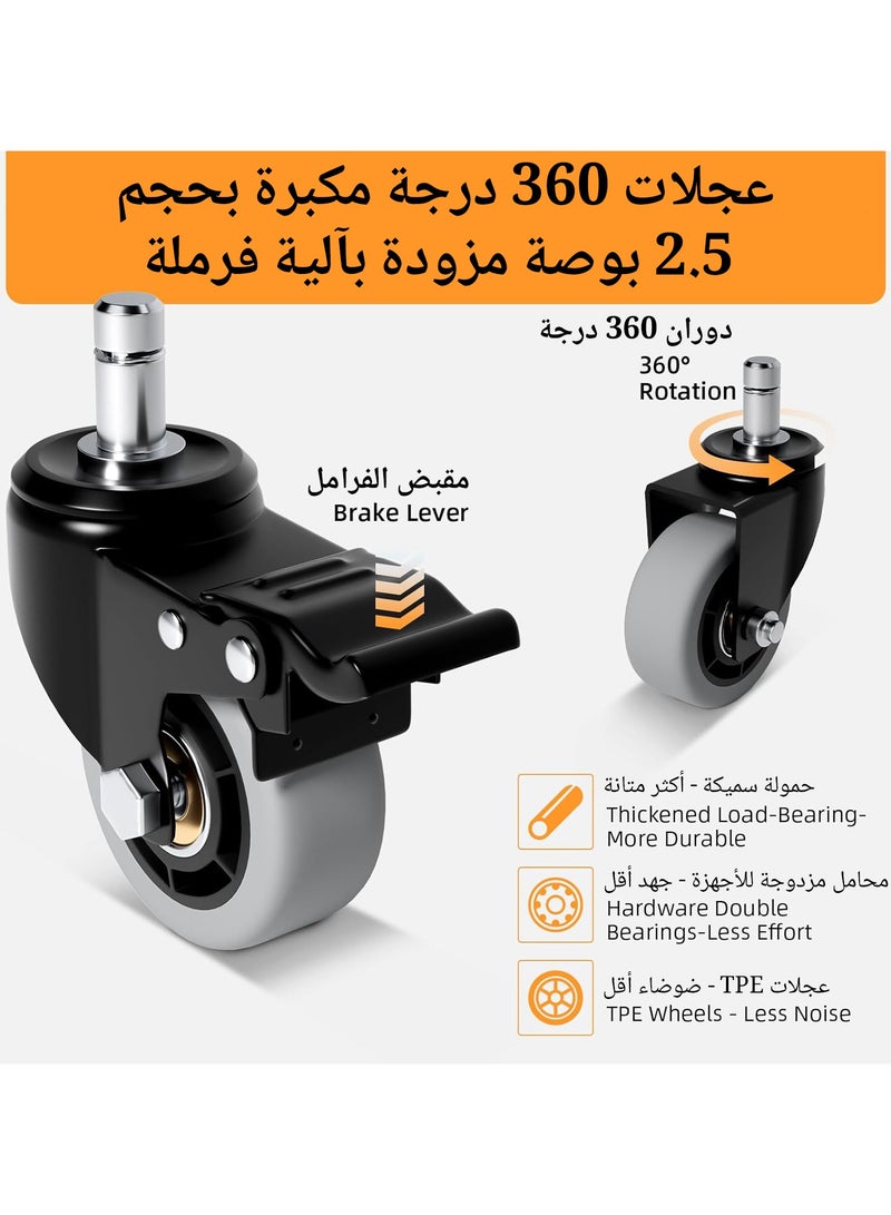 أوزيغالور عربة يدوية قابلة للطي متعددة الاستخدامات - عربة أمتعة شديدة التحمل لـ 500 رطل، 6 عجلات مع حبال مرنة للتنقل، الأمتعة، السفر والتسوق (أسود) - Image 3