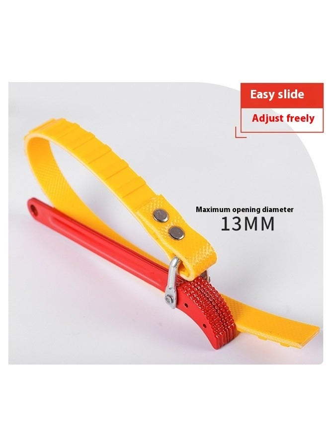 "Strap Wrench Handle , Steel Handle Adjustable Strap Wrench for Replacing Water Filter, PVC Pipe Joints, (Red Handle, Yellow Strap) ﻿"  - Image 3