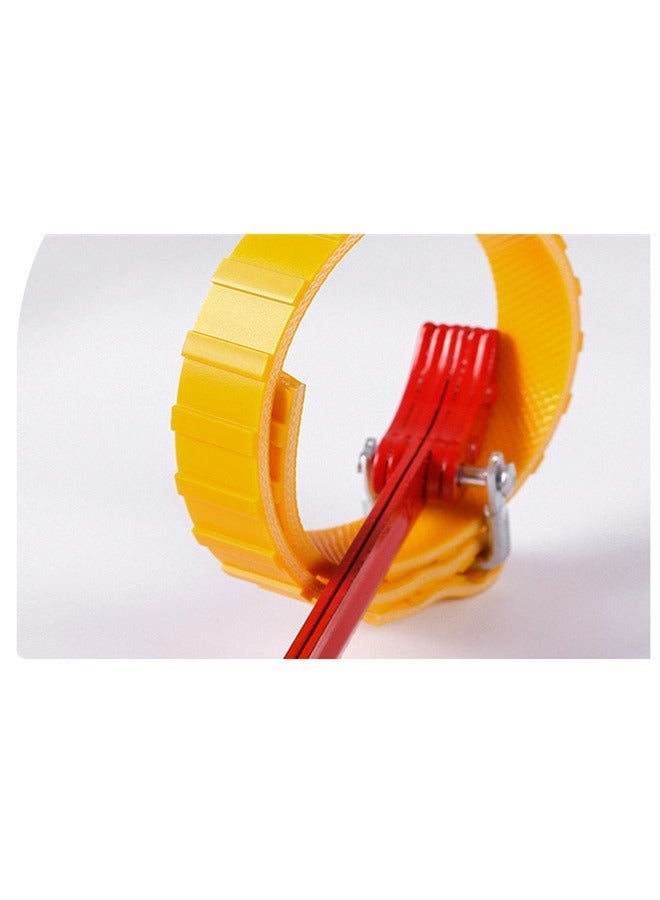 "Strap Wrench Handle , Steel Handle Adjustable Strap Wrench for Replacing Water Filter, PVC Pipe Joints, (Red Handle, Yellow Strap) ﻿"  - Image 2