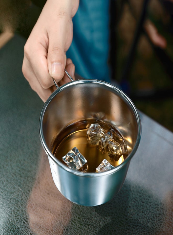 Campingmoon Outdoor Stainless Steel 450ml Sierra Bowl Picnic Tableware Portable Barbecue Hiking Camping Cup Picnic Cookware With Storage Bag - Image 2