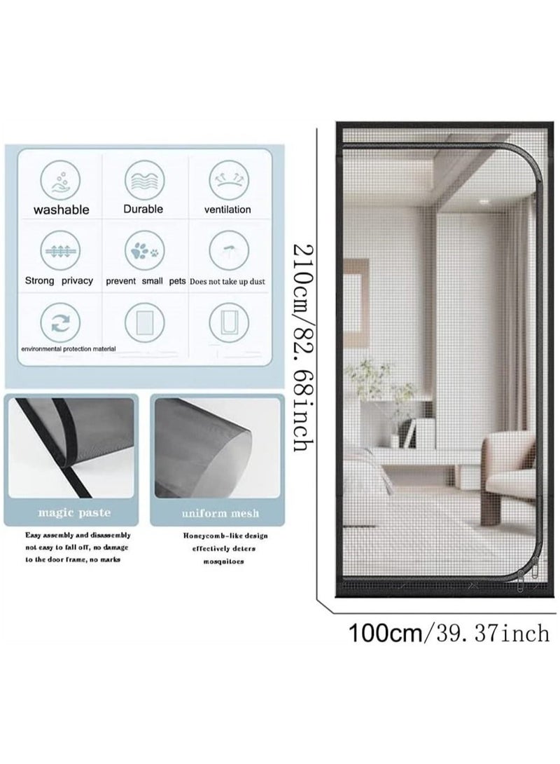 Y&D Pet Screen Door, Fly Door,Thickened Cat Resistant Mesh Door with Zipper Closure,Dogs Pets Friendly for Living Room Bedroom Kitchen,Fits Up to 210 x 100cm  - Image 2