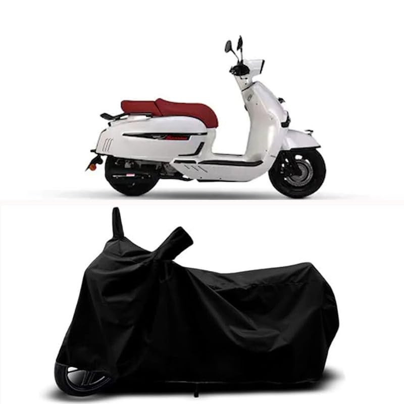 RABABLI Bike Body Cover Compatible with Keeway Sixties 300i BS6 with All Variants Scratch-Proof, Buckle Belt – Rain, UV & Dust Resistant Windproof & All-Weather Shield (Black Color) - Image 1