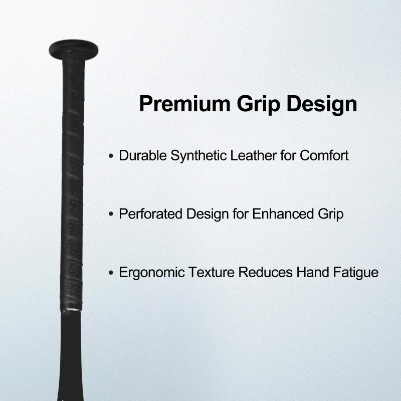 Secotan Baseball Training Bat - Ultra Lightweight Bat - Durable and Sturdy Aluminum Bat - Ideal for Softball Hitting Practise - Versatile Design Bats (28inch, Black) (Black) - Image 5