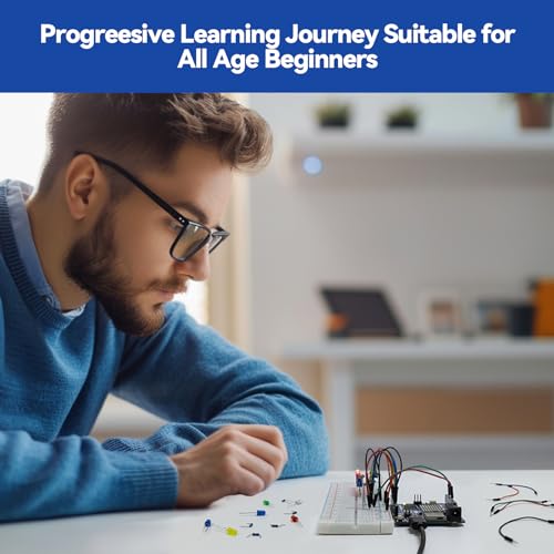 SunFounder Elite Explorer Kit with Original Arduino Uno R4 WiFi, RoHS Compliant, Bluetooth IoT ESP32 IIC LCD1602 OLED, Super Starter Kit, Online Tutorials & Video Courses for Beginners & Engineers - Image 3