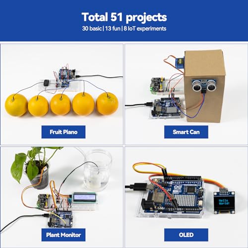 SunFounder Elite Explorer Kit with Original Arduino Uno R4 WiFi, RoHS Compliant, Bluetooth IoT ESP32 IIC LCD1602 OLED, Super Starter Kit, Online Tutorials & Video Courses for Beginners & Engineers - Image 4