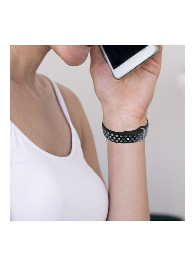 NIBEMINENT Silicone Replacement Wrist Strap Watchband For Huawei Honor Band 4 Running Version/Band 3e White/Black  - Image 3