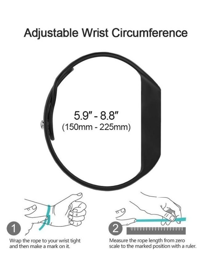NIBEMINENT Silicone Replacement Wrist Strap Watchband For Huawei Honor Band 4 Running Version/Band 3e White/Black  - Image 4