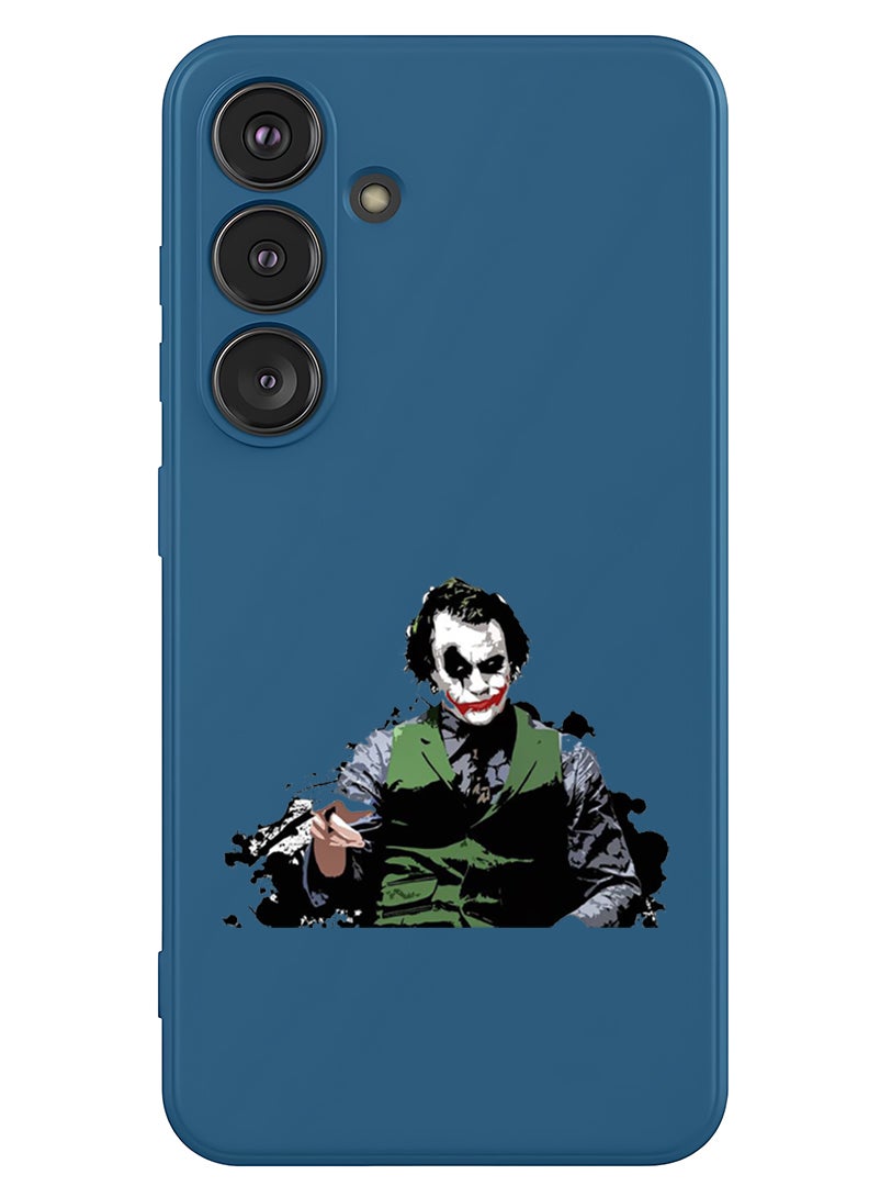 Theodor Protective Slim Fit Case Liquid Silicone Cover with Full Body Protection Anti-Scratch Shockproof Case For Samsung Galaxy S25 (Blue) - Joker Pointing - Image 1