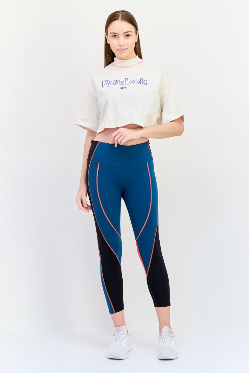 Reebok Women Sportswear Fit Short Sleeve Outdoor Cropped T-Shirt, Off White  - Image 3