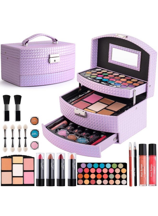 Hot Sugar Girls Makeup Kit for Birthday Gift, All in One Beginner Makeup Kit for Women Full Kit, Christmas Makeup Set for Teens 10 12 13 16 Includes Real Cosmetics and Makeup Tools (Purple) - Image 1